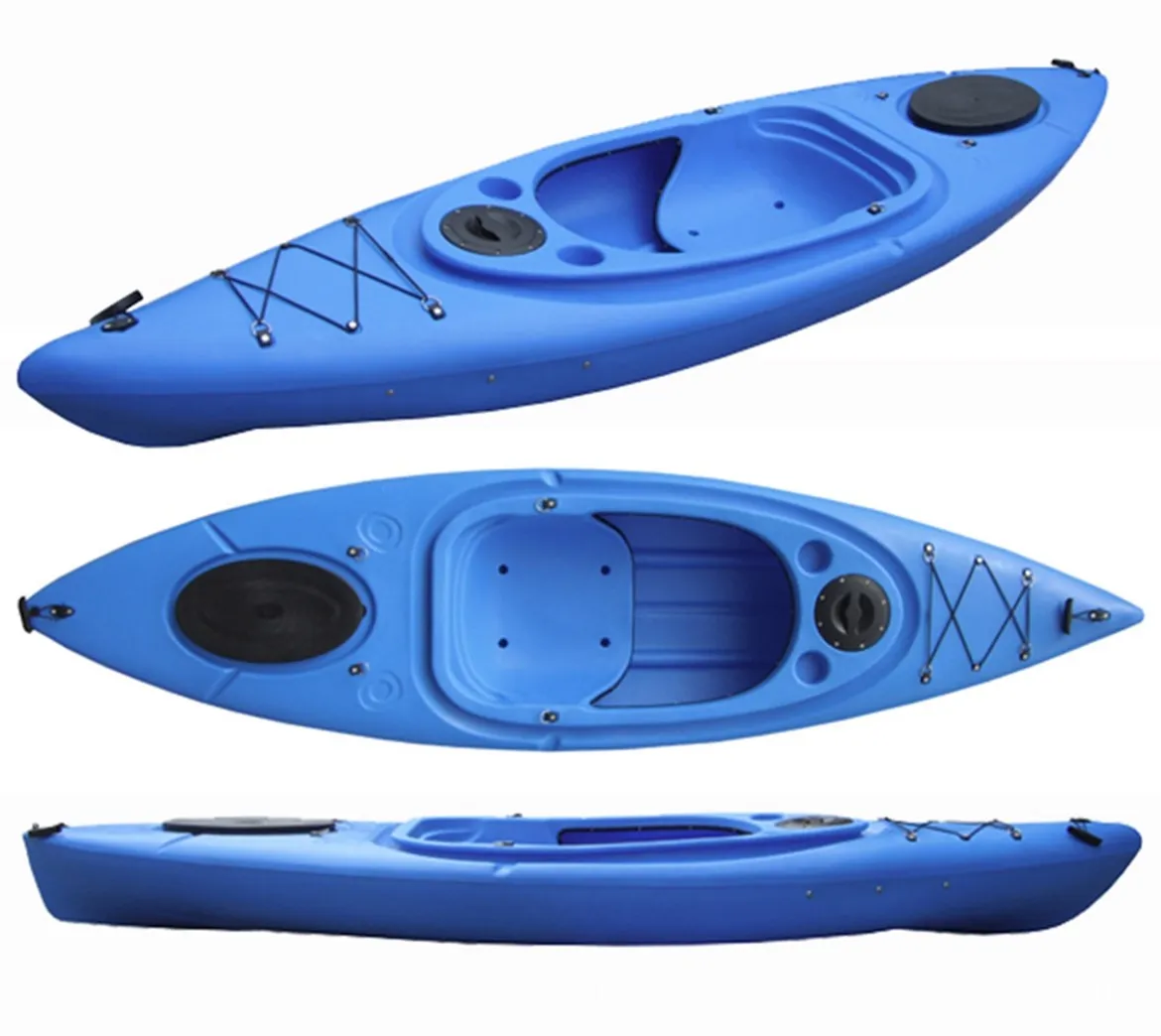 2 blue touring kayak